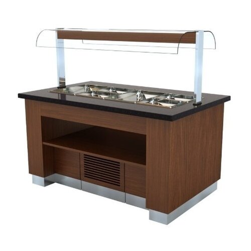 Combisteel Buffet Réfrigéré | Wenge | Voor 100mm Diepe Bakken | 1600x1000x(H)900/1450mm