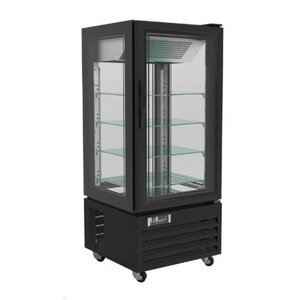 Combisteel Vitrine de Patisserie | Noire | 280 Litres | 650x650x(H)1500mm