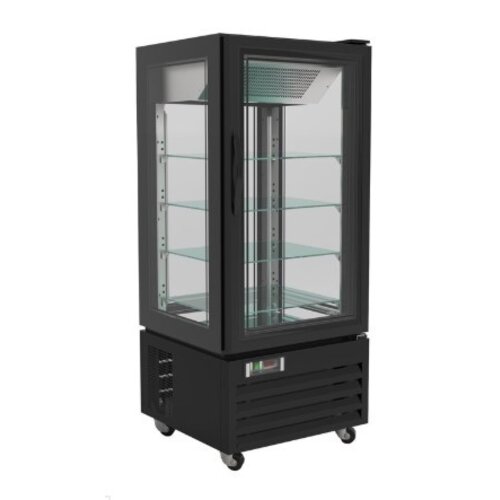Combisteel Vitrine de Patisserie | Noire | 280 Litres | 650x650x(H)1500mm