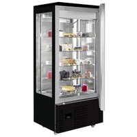 Vitrine à Patisserie Réfrigérée | Noire | 400 Litres | 800x660x(H)1870mm