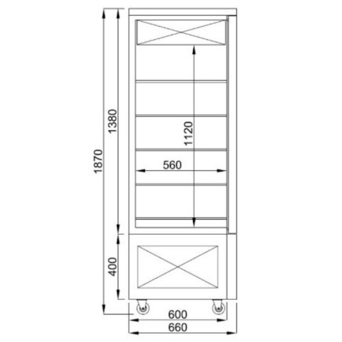Combisteel Vitrine à Patisserie Réfrigérée | Noire | 400 Litres | 800x660x(H)1870mm
