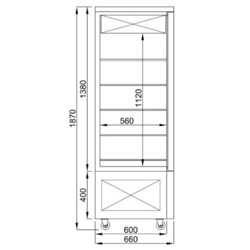 Combisteel Vitrine Congelée | Noire | 400 Litres | 800x660x(H)1870mm