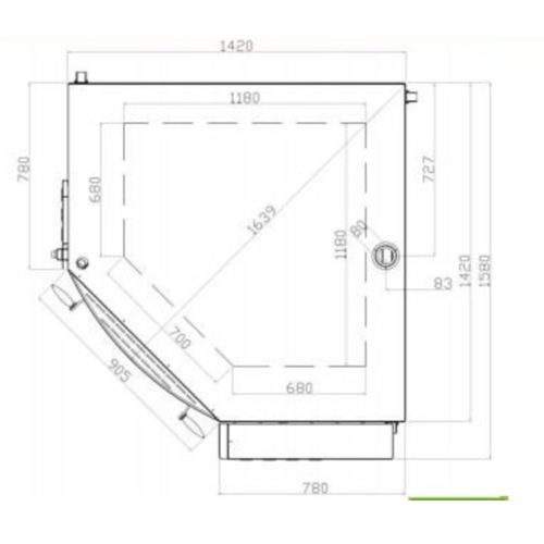 Diamond Four Electrique d'Angle | 2 Chambres | 2 x 8 Pizzas Ø 350 mm | 1445x1639x(h)777 mm