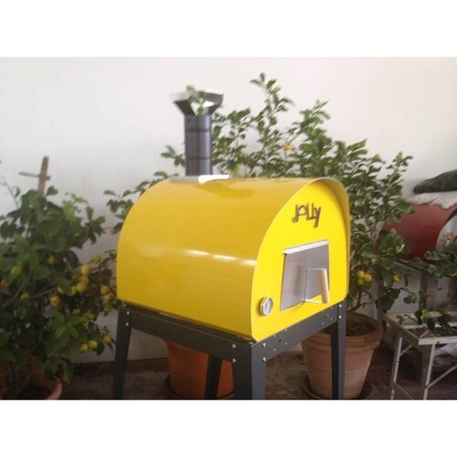 CHRselect Four à pizza 'Jally' | Acier Inoxydable | Charbon de bois / au feu de bois 2 pizzas | 360 ° C | 700x700x (h) 750 mm