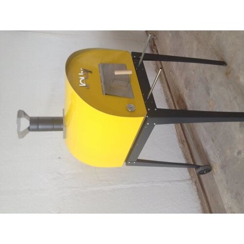 CHRselect Four à pizza 'Jally' | Acier Inoxydable | Charbon de bois / au feu de bois 2 pizzas | 360 ° C | 700x700x (h) 750 mm