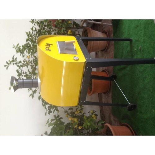 CHRselect Four à pizza 'Jally' | Acier Inoxydable | Charbon de bois / au feu de bois 2 pizzas | 360 ° C | 700x700x (h) 750 mm