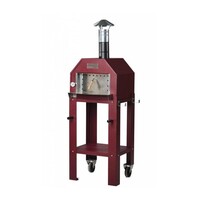 Four à pizza en acier inoxydable 'Vulcano' | Charbon de bois / au feu de bois 1 pizza 500 ° C | 600 (l) x 500 x (h) 2030 mm