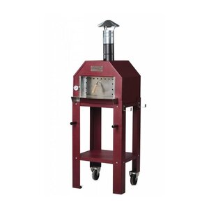 CHRselect Four à pizza en acier inoxydable 'Vulcano' | Charbon de bois / au feu de bois 1 pizza 500 ° C | 600 (l) x 500 x (h) 2030 mm