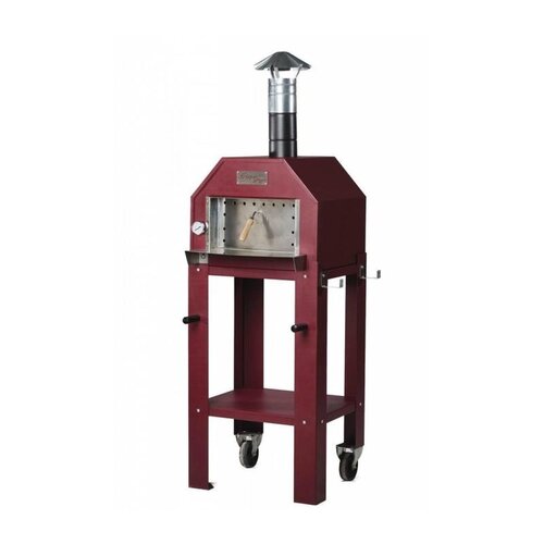 CHRselect Four à pizza en acier inoxydable 'Vulcano' | Charbon de bois / au feu de bois 1 pizza 500 ° C | 600 (l) x 500 x (h) 2030 mm