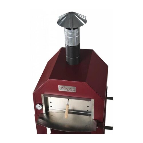 CHRselect Four à pizza en acier inoxydable 'Vulcano' | Charbon de bois / au feu de bois 1 pizza 500 ° C | 600 (l) x 500 x (h) 2030 mm