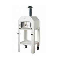 Four à pizza en acier inoxydable 'Italo' | Charbon de bois / au feu de bois 2 pizzas | 500 ° C | 700x700x2030 (h) mm