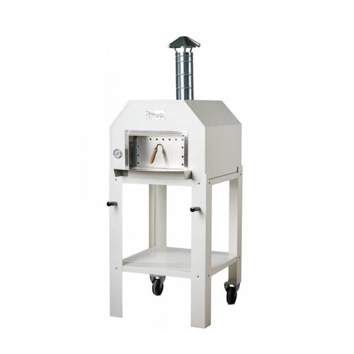 CHRselect Four à pizza en acier inoxydable 'Italo' | Charbon de bois / au feu de bois 2 pizzas | 500 ° C | 700x700x2030 (h) mm