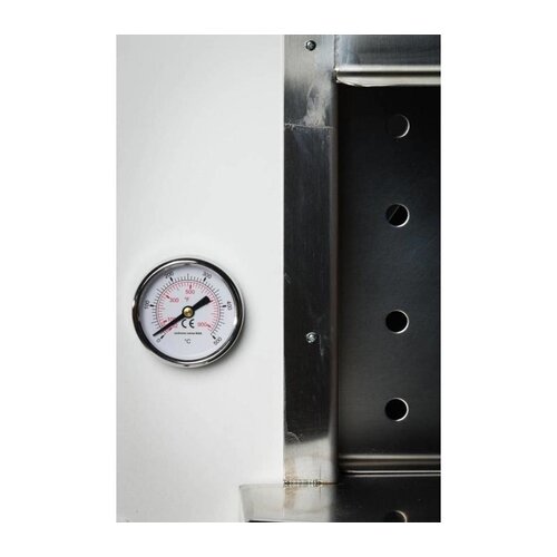 CHRselect Four à pizza en acier inoxydable "Italo" | Charbon de bois / au feu de bois 2 pizzas | 500 ° C | 700x700x2030 (h) mm