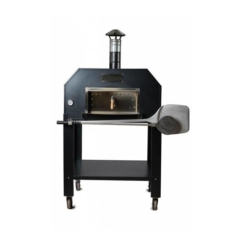 CHRselect Four à pizza en acier inoxydable 'Creativo' | Charbon de bois / au feu de bois 5 pizzas | 500 ° C | 1000x1000x (h) 2030 mm