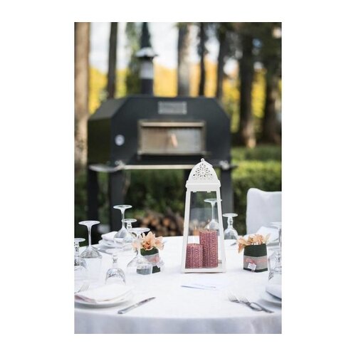 CHRselect Four à pizza en acier inoxydable 'Creativo' | Charbon de bois / au feu de bois 5 pizzas | 500 ° C | 1000x1000x (h) 2030 mm