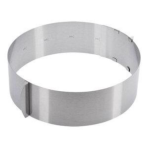 XXLselect Cercle à Gâteau |INOX| Diamètre réglable | Ø160-300x(H)85mm
