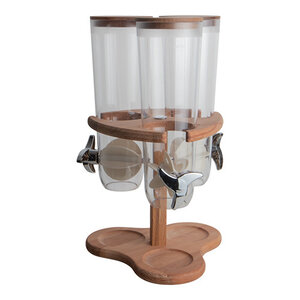 XXLselect Distributeur de Muesli | Support en bois | 3x 1,5 Litre | 260x260x(H)430mm XXLselect Distributeur de Muesli | Support en bois | 3x 1,5 Litre | 260x260x(H)430mm
