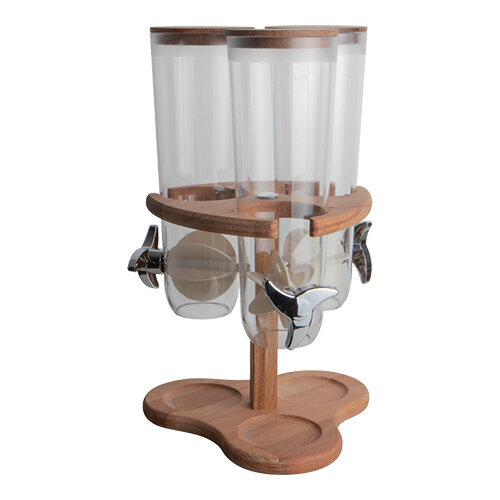 XXLselect Distributeur de Muesli | Support en bois | 3x 1,5 Litre | 260x260x(H)430mm XXLselect Distributeur de Muesli | Support en bois | 3x 1,5 Litre | 260x260x(H)430mm
