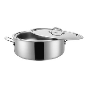 Pujadas Marmite Basse à Bain-Marie | INOX | Couvercle incl. | Ø320x(H)125mm