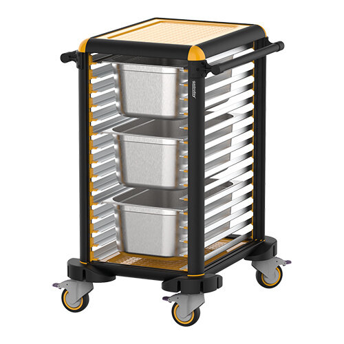 CaterChef Chariot à Glissières| 4 Roues pivotantes | 15x 1/1GN | 570x780x(H)990mm CaterChef Chariot à Glissières| 4 Roues pivotantes | 15x 1/1GN | 570x780x(H)990mm