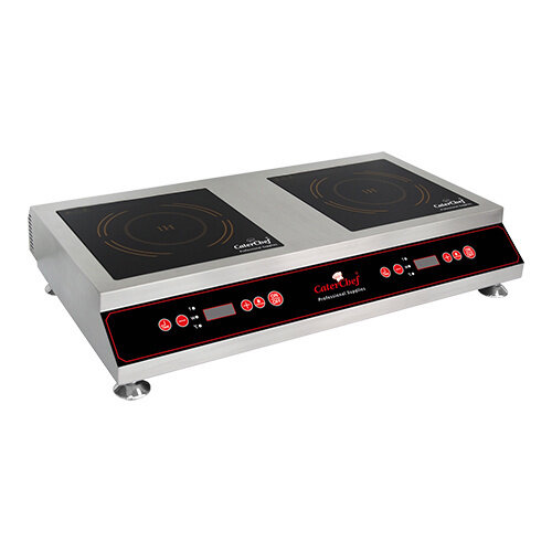 CaterChef Cuisinière à Induction | 2x3500W | 330x420x(H)110mm