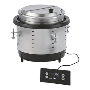 Pujadas Chauffe-soupe/Souffleur à Induction 10,4 Litre | 4 Programmes | Bac en INOX | Ø353x(H)313mm