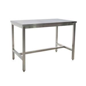 Saro Table de Travail + Barres de Renforcement Inox | 600mm de Profondeur 850mm de hauteur | Modèle soudé | Disponible en 9 Longueurs