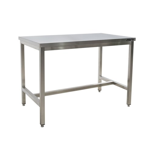 Saro Table de Travail + Barres de Renforcement Inox | 600mm de Profondeur 850mm de hauteur | Modèle soudé | Disponible en 9 Longueurs