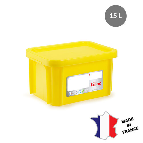 GILAC 5x Bac HACCP 15 L rectangulaire + couvercle | 400x300 | blanc