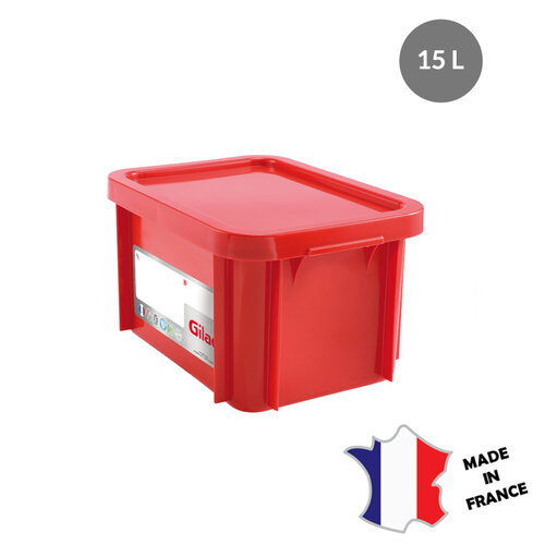 GILAC 5x Bac HACCP 15 L rectangulaire + couvercle | 400x300 | blanc
