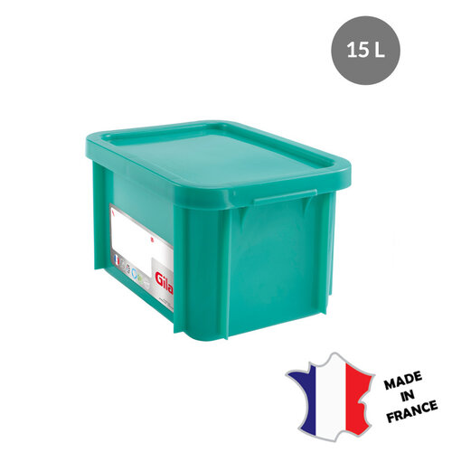 GILAC 5x Bac HACCP 15 L rectangulaire + couvercle | 400x300 | blanc