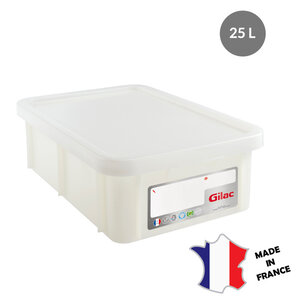 GILAC Bac HACCP 25 L rectangulaire + couvercle | 600x400 | blanc GILAC Bac HACCP 25 L rectangulaire + couvercle | 600x400 | blanc