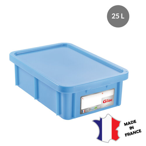 GILAC Bac HACCP 25 L rectangulaire + couvercle | 600x400 | blanc