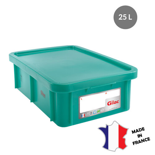 GILAC Bac HACCP 25 L rectangulaire + couvercle | 600x400 | blanc