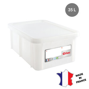 GILAC 2x Bac HACCP 35 L rectangulaire + couvercle | 600x400 | blanc GILAC 2x Bac HACCP 35 L rectangulaire + couvercle | 600x400 | blanc