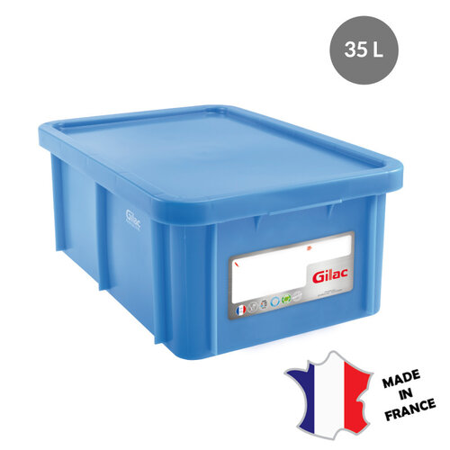 GILAC 2x Bac HACCP 35 L rectangulaire + couvercle | 600x400 | blanc GILAC 2x Bac HACCP 35 L rectangulaire + couvercle | 600x400 | blanc