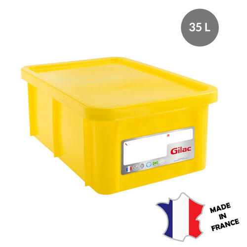 GILAC 2x Bac HACCP 35 L rectangulaire + couvercle | 600x400 | blanc GILAC 2x Bac HACCP 35 L rectangulaire + couvercle | 600x400 | blanc