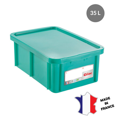 GILAC 2x Bac HACCP 35 L rectangulaire + couvercle | 600x400 | blanc GILAC 2x Bac HACCP 35 L rectangulaire + couvercle | 600x400 | blanc