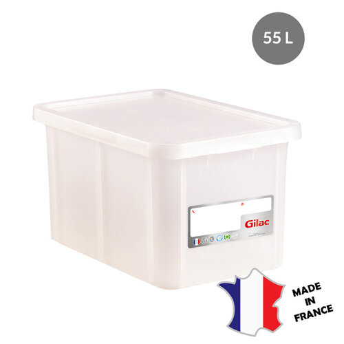 GILAC 3x Bac HACCP 55 L rectangulaire + couvercle | 600x400 | blanc GILAC 3x Bac HACCP 55 L rectangulaire + couvercle | 600x400 | blanc
