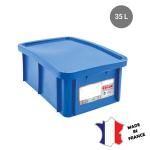 GILAC Bac 35 L antibactérien + couvercle | 600x400 | bleu GILAC Bac 35 L antibactérien + couvercle | 600x400 | bleu