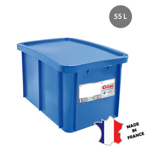 GILAC Bac 55 L antibactérien + couvercle | 600x400 | bleu GILAC Bac 55 L antibactérien + couvercle | 600x400 | bleu