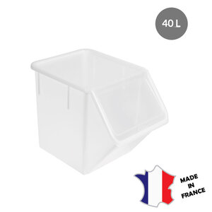 GILAC Bac à ingrédients 40 L + couvercle transparent | blanc GILAC Bac à ingrédients 40 L + couvercle transparent | blanc