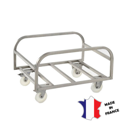 GILAC Chariot inox pour bac grand volume 100 L | 645(l)x532x480mm
