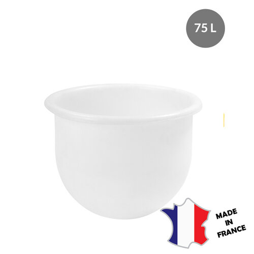 GILAC Bac grand volume hémisphérique 75 L | blanc | Ø 600 x H 470