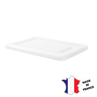 Couvercle pour bac grand volume semi-cylindrique 170 L/220 L | blanc | 975(l)x710x55mm