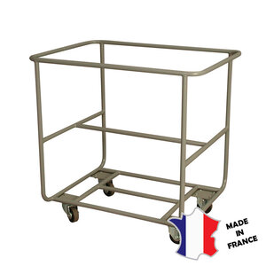 GILAC Chariot epoxy pour bac grand volume semi-cylindrique 170 L | 750(l)x650x900mm