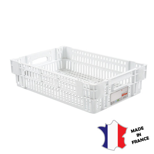 GILAC 5x Caisse ajourée empilable emboitable | 600x400 HACCP 27 L | blanc