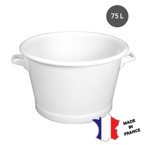 GILAC Baquet rond fond renforcé 75 L | blanc | 730(l)x620x385mm