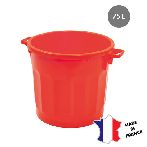 GILAC 3x Conteneur Alimentaire Rond HACCP 75L | 670(l)x540x485mm