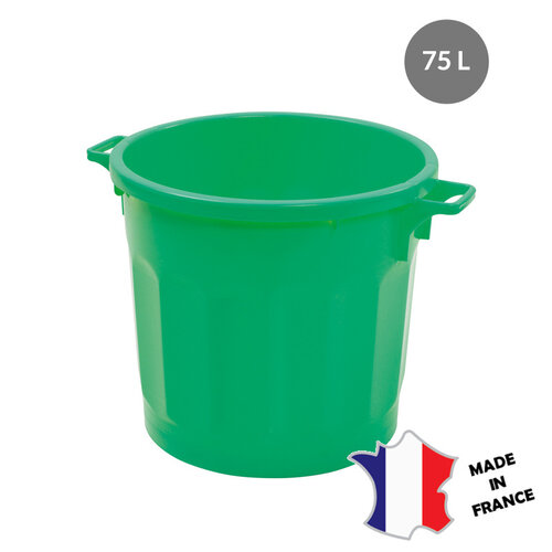 GILAC 3x Conteneur Alimentaire Rond HACCP 75L | 670(l)x540x485mm